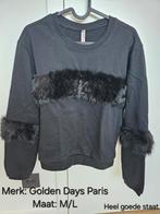 Zwarte trui met pels, Maat 38/40 (M), Zwart, Ophalen of Verzenden, Zo goed als nieuw