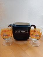 Ricard glazen feel sunny en halve liter waterkan in ceramiek, Verzamelen, Ophalen of Verzenden, Nieuw, Waterglas