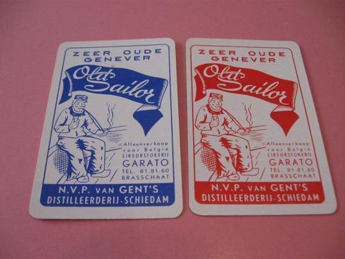 2 oude losse speelkaarten Likeurstokerij Garato (64), Collections, Cartes à jouer, Jokers & Jeux des sept familles, Comme neuf