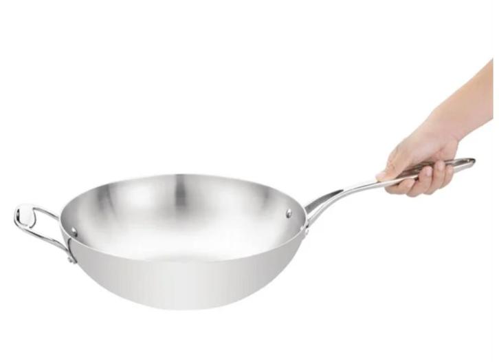 Alva wokpan Triply Chef 34 cm, Huis en Inrichting, Keuken | Potten en Pannen, Nieuw, Wok, Inox, Ophalen