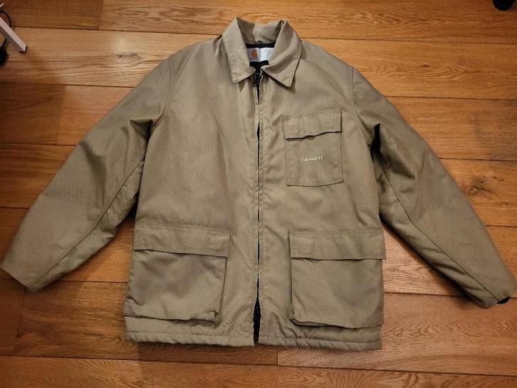 Carhartt grote beige jas, Kleding | Heren, Truien en Vesten, Zo goed als nieuw, Maat 52/54 (L), Beige, Ophalen
