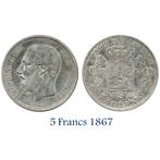 België >Leopold II - 5 francs - 1867, Postzegels en Munten, Zilver, Ophalen of Verzenden, Losse munt, Zilver