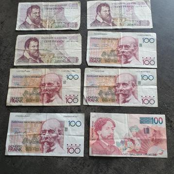 15  Belgische Bankbiljetten 100 Frank