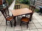 Eettafel met 4 stoelen., Huis en Inrichting, Tafels | Eettafels, Ophalen, Gebruikt, 100 tot 150 cm, Rustiek
