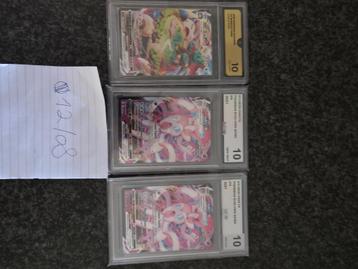 pokemonkaarten 3 stuks grade 10  beschikbaar voor biedingen