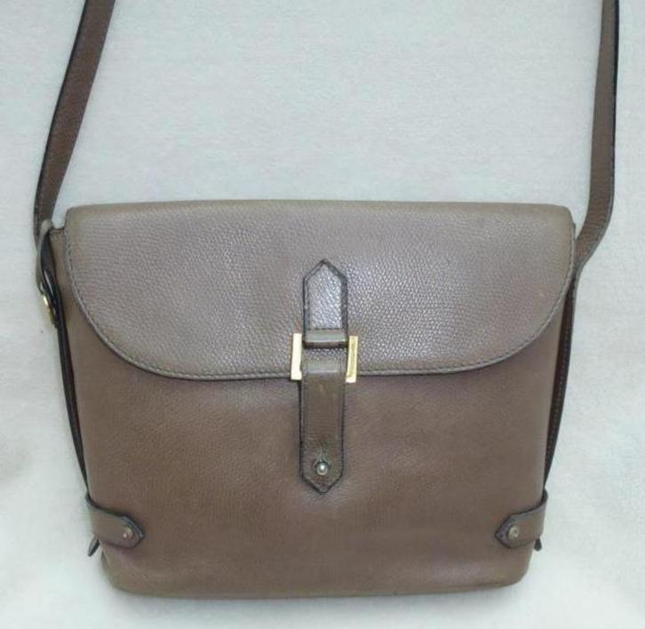 vintage Delvaux schoudertas vison (beige bruin groenig ), Handtassen en Accessoires, Tassen | Damestassen, Gebruikt, Handtas, Overige kleuren