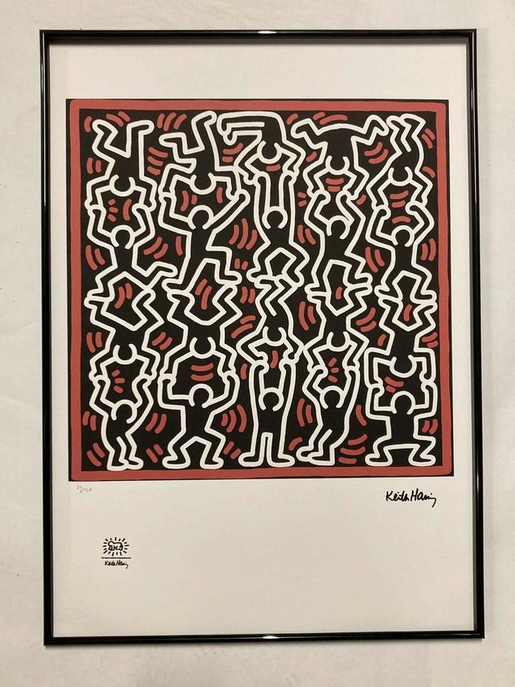 Keith Haring: lithografie 50 bij 70 cm, Antiek en Kunst, Kunst | Litho's en Zeefdrukken, Ophalen of Verzenden