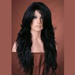 Weelderige pruik lang zwart haar model Cala, Handtassen en Accessoires, Verzenden, Nieuw, Pruik of Haarverlenging