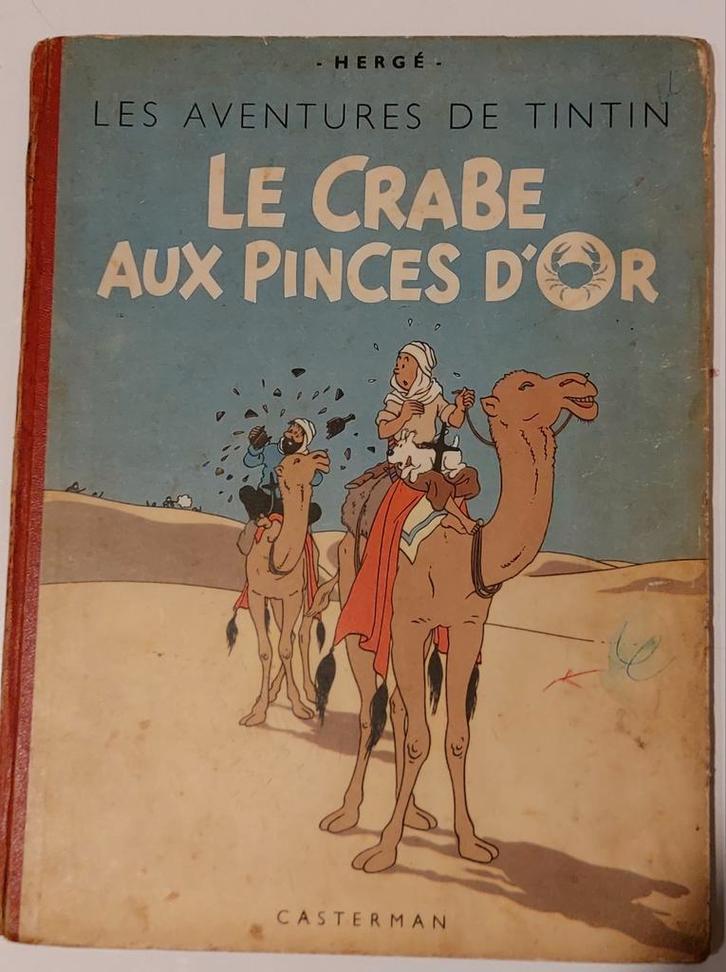 TINTIN Le Crabe Aux Pinces d'or B2 1948 titre en blanc, Antiquités & Art, Antiquités | Livres & Manuscrits, Enlèvement ou Envoi