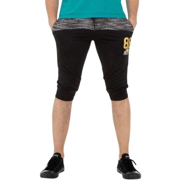 Heren korte broek zwart grijs L, Kleding | Heren, Broeken en Pantalons, Nieuw, Maat 52/54 (L), Zwart, Verzenden