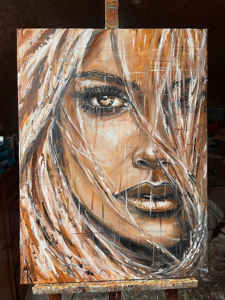 Sensueel vrij groot schilderij Mk Art, Antiek en Kunst, Kunst | Schilderijen | Modern, Ophalen