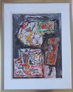JACQUES DOUCET / COBRA-ABSTRACTIE / KLEURZEEFDRUK 113x89cm, Antiek en Kunst, Ophalen
