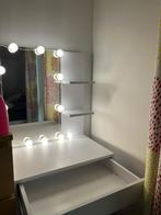 Coiffeuse blanche miroir, Maison & Meubles, Tables | Coiffeuses, Comme neuf, 150 à 200 cm