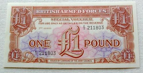 UK 1956 bankbiljet 1 Pond Strijdkrachten (Sues crisis) - UNC, Postzegels en Munten, Bankbiljetten | Europa | Niet-Eurobiljetten
