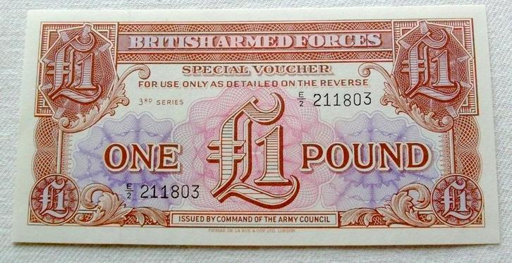 UK 1956 bankbiljet 1 Pond Strijdkrachten (Sues crisis) - UNC, Postzegels en Munten, Bankbiljetten | Europa | Niet-Eurobiljetten