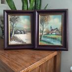 2 tableaux Paysage flamand. L. Verbist, Antiquités & Art, Art | Peinture | Classique, Enlèvement ou Envoi