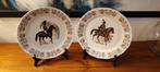 Twee muurborden Bavaria Bareuther met paarden, Antiek en Kunst, Ophalen of Verzenden