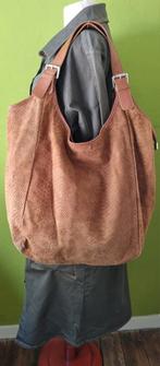 Grote suede cognackleurige big shopper, Ophalen of Verzenden, Gebruikt, Shopper