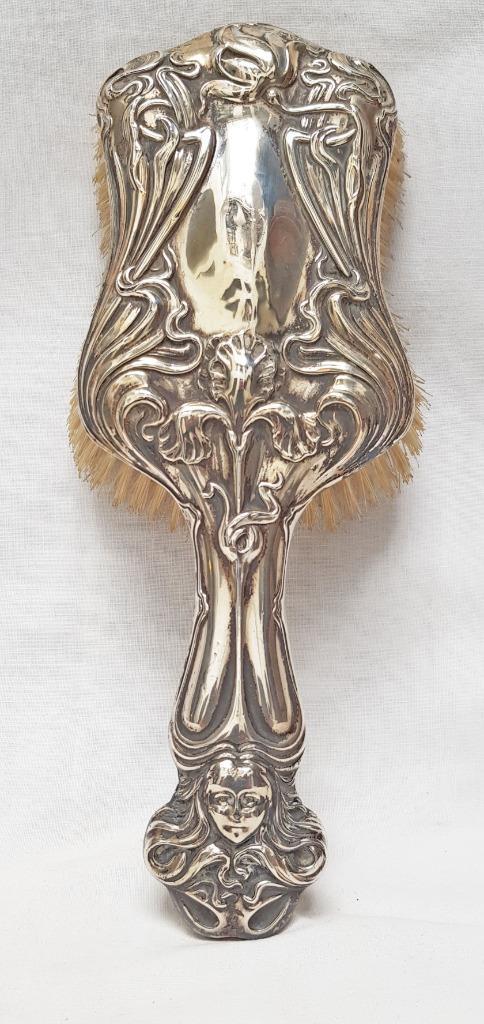 Art Nouveau borstel zilver - William Neal., Antiek en Kunst, Antiek | Zilver en Goud, Zilver, Ophalen of Verzenden