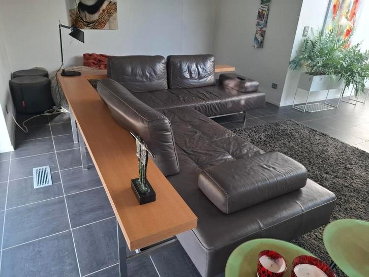 Rolf Benz hoeksalon, Huis en Inrichting, Zetels | Complete zithoeken, Gebruikt, Hout, Leer, Metaal, Ophalen of Verzenden