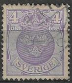 Zweden 1910/1915 - Yvert 75 - Drie Kronen (ST), Postzegels en Munten, Postzegels | Europa | Scandinavië, Zweden, Verzenden, Gestempeld