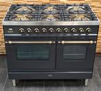 🔥Luxe Fornuis Boretti 100 cm antraciet + oud koper 6 pits, 60 cm of meer, Ophalen of Verzenden, Zo goed als nieuw, Energieklasse A of zuiniger