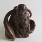 Sculpture ancienne en bois Singes et Serpent 1920-30, Enlèvement ou Envoi
