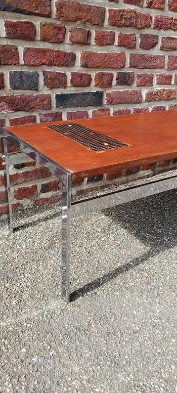 BW, BXL Vintage salontafel met chromen poten beschikbaar voor biedingen