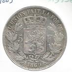 13196 * LEOPOLD II * 5 frank 1869, Postzegels en Munten, Verzenden, Zilver