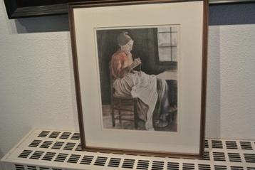  Zeefdruk Vincent van Gogh Verstellende Vrouw uit 1881 beschikbaar voor biedingen