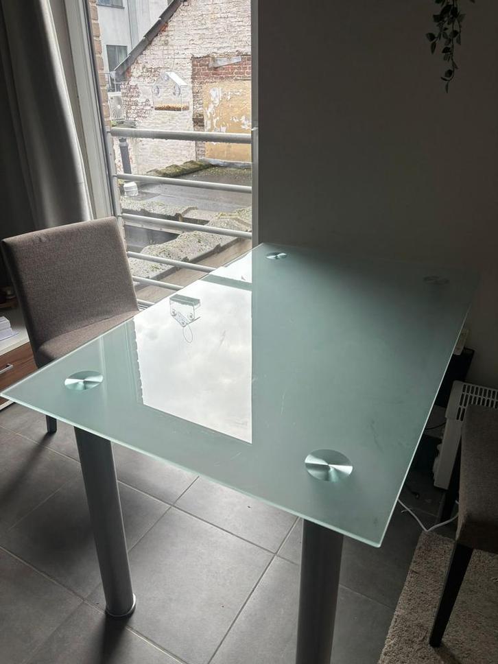 Glazen eettafel, Huis en Inrichting, Tafels | Eettafels, Zo goed als nieuw, Ophalen