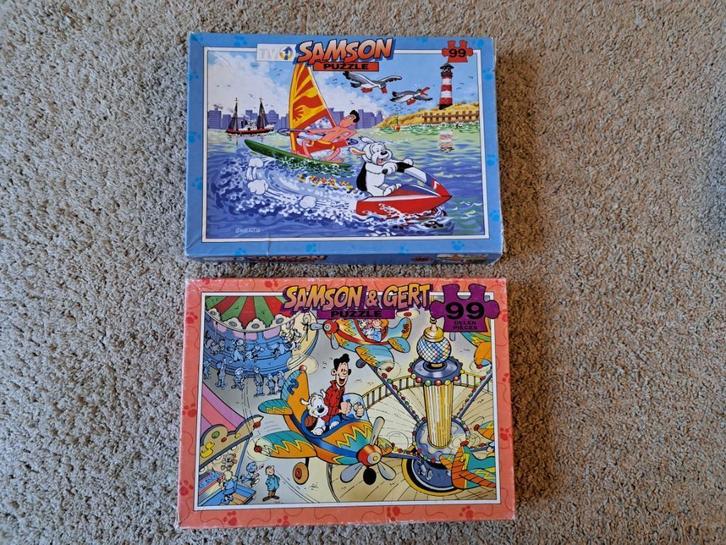 2 vintage, retro puzzels van Samson en Gert, 99 stukjes, Hobby en Vrije tijd, Denksport en Puzzels, Gebruikt, Ophalen of Verzenden