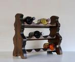 Zwaar vintage Brutalist Wine Rack '70 Spanish retro wijnrek, Ophalen of Verzenden, Gebruikt, Hout