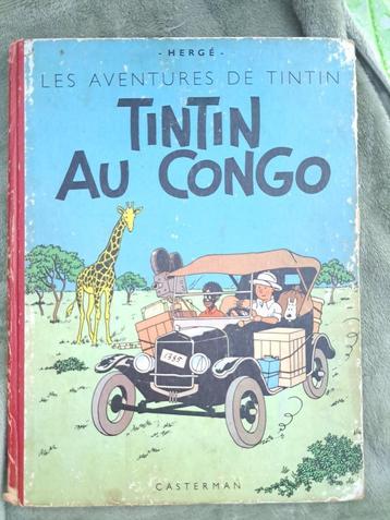 TINTIN au CONGO DR B4 1950 HERGE CASTERMAN disponible aux enchères