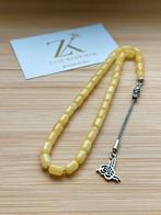 Kaliningrad damla kehribar tespih - gümüş püskül, Handtassen en Accessoires, Kettingen, Geel, Nieuw, Ophalen of Verzenden, Steen of Mineraal