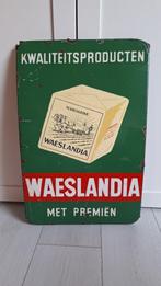 Reclamebord emaille boter margarine Waeslandia - Foremail 54, Verzamelen, Ophalen of Verzenden, Gebruikt, Reclamebord
