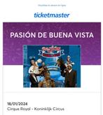 Pasion Buena Vista Cirque Royal, Tickets & Billets, Deux personnes, Janvier