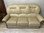 salon cuir 3+1+1 sofa canapé fauteuil, 150 tot 200 cm, Cuir Classique, Rechte bank, Leer