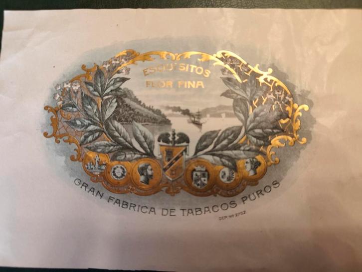 vintage sigarenkistetiket, Verzamelen, Rookartikelen, Aanstekers en Luciferdoosjes, Ophalen