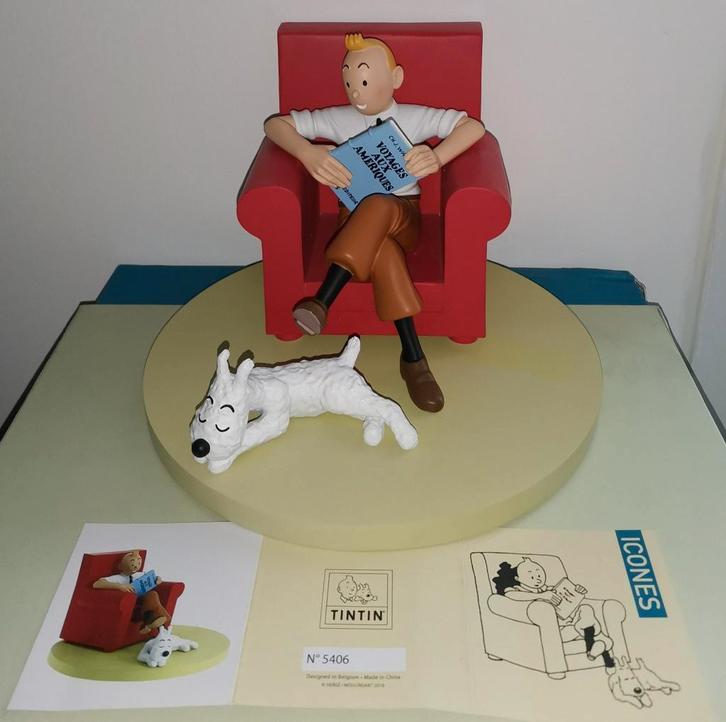 tintin Beeldjes collectie Iconen "Rode Fauteuil 2022 16cm, Verzamelen, Stripfiguren, Nieuw, Beeldje of Figuurtje, Kuifje, Verzenden