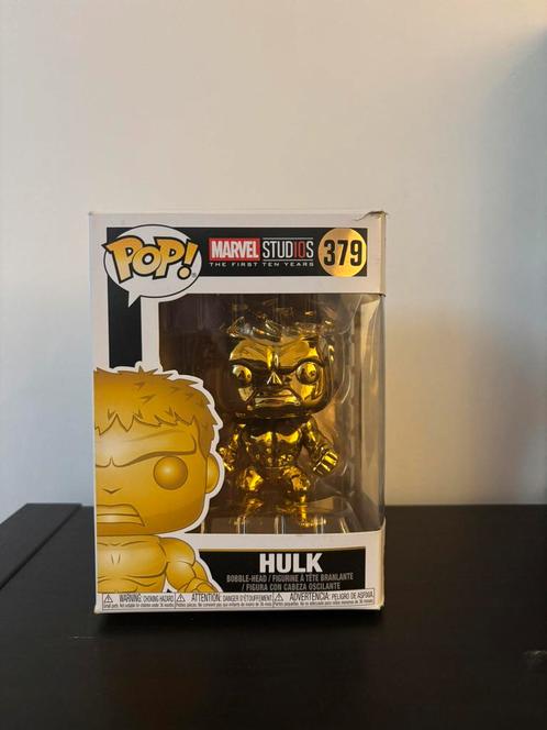 Funko Pop! Marvel Studios 10 - Hulk Gold Chrome #379, Verzamelen, Poppetjes en Figuurtjes, Zo goed als nieuw, Ophalen of Verzenden