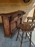Antieke barkast + toog + 2 barstoelen, Antiek en Kunst, Ophalen