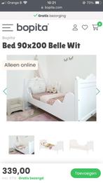 Kinderbed wit bopita, Kinderen en Baby's, Kinderkamer | Bedden, Ophalen, Gebruikt, 180 cm of meer, 85 tot 100 cm