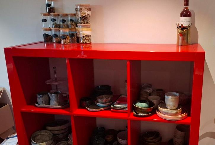 Design rek rood, Huis en Inrichting, Kasten | Stellingkasten, Gebruikt, Ophalen