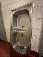 Geïntegreerde spoelbak met 2 kommen, Huis en Inrichting, Keuken | Keukenelementen, Ophalen, Gebruikt, Grijs