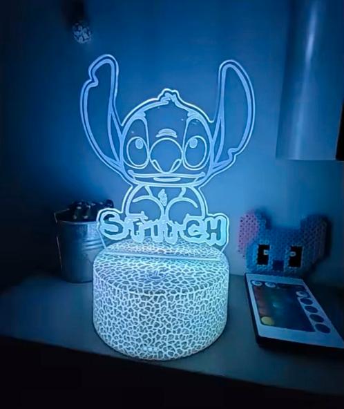 Veilleuse 3D Stitch avec télécommande 18 couleurs neuves, Huis en Inrichting, Lampen | Tafellampen, Nieuw, Ophalen of Verzenden