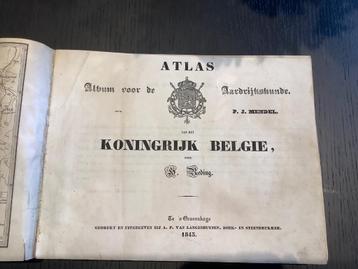 Atlas Album voor de Aardrijkskunde , Koninkrijk België ,1845, Mendel, Belgique, Enlèvement, Utilisé