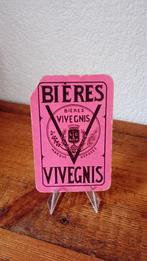 Brasserie bière ancienne carte à jouer Vivegnis, Panneau, Plaque ou Plaquette publicitaire, Autres marques, Utilisé, Envoi