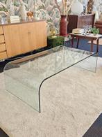 Space age gebogen glazen salontafel 70s/80s, Huis en Inrichting, Tafels | Salontafels, Ophalen, Gebruikt, Vintage