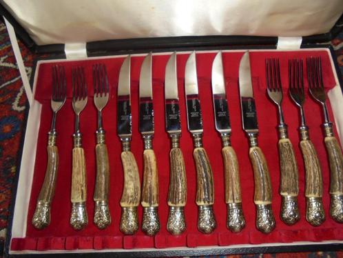 Set van 6 messen en 6 vorken, Samuel Peache Sheffield, Huis en Inrichting, Keuken | Bestek, Nieuw, Bestekset, Ophalen